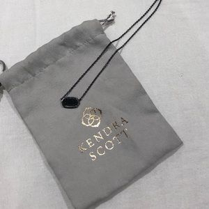 Kendra Scott Elisa Pendant Necklace In Black Drusy